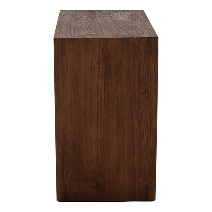 Mira Mindi Wood Console Table, profile view