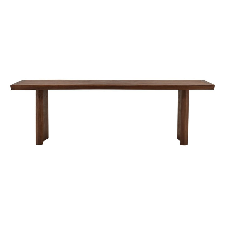 Vera Mindi Wood Dining Table, front view