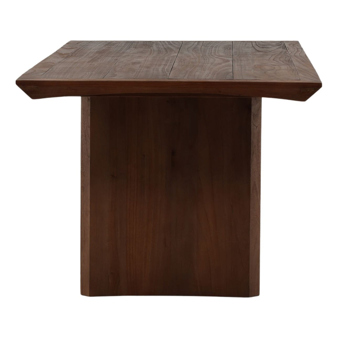 Vera Mindi Wood Dining Table, profile view