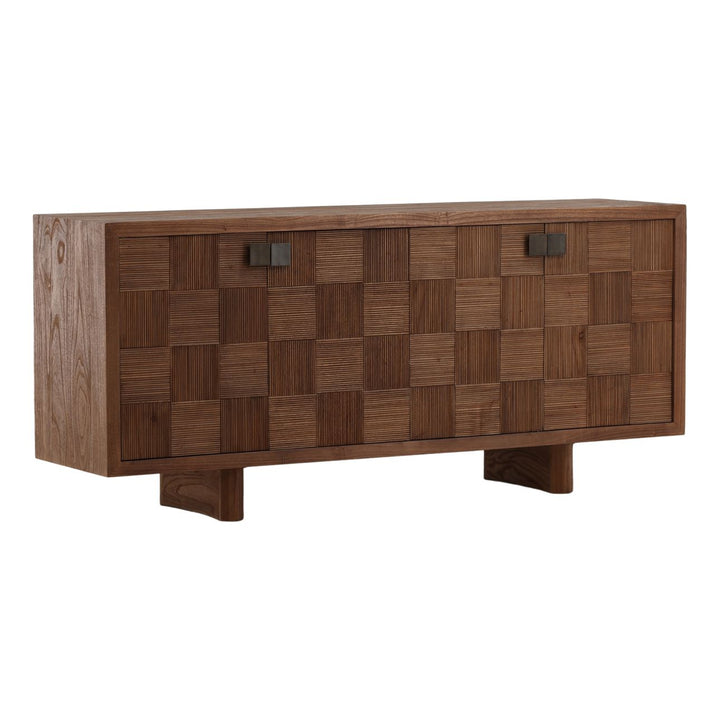Nolan Mindi Wood Sideboard, three-quarter studio view