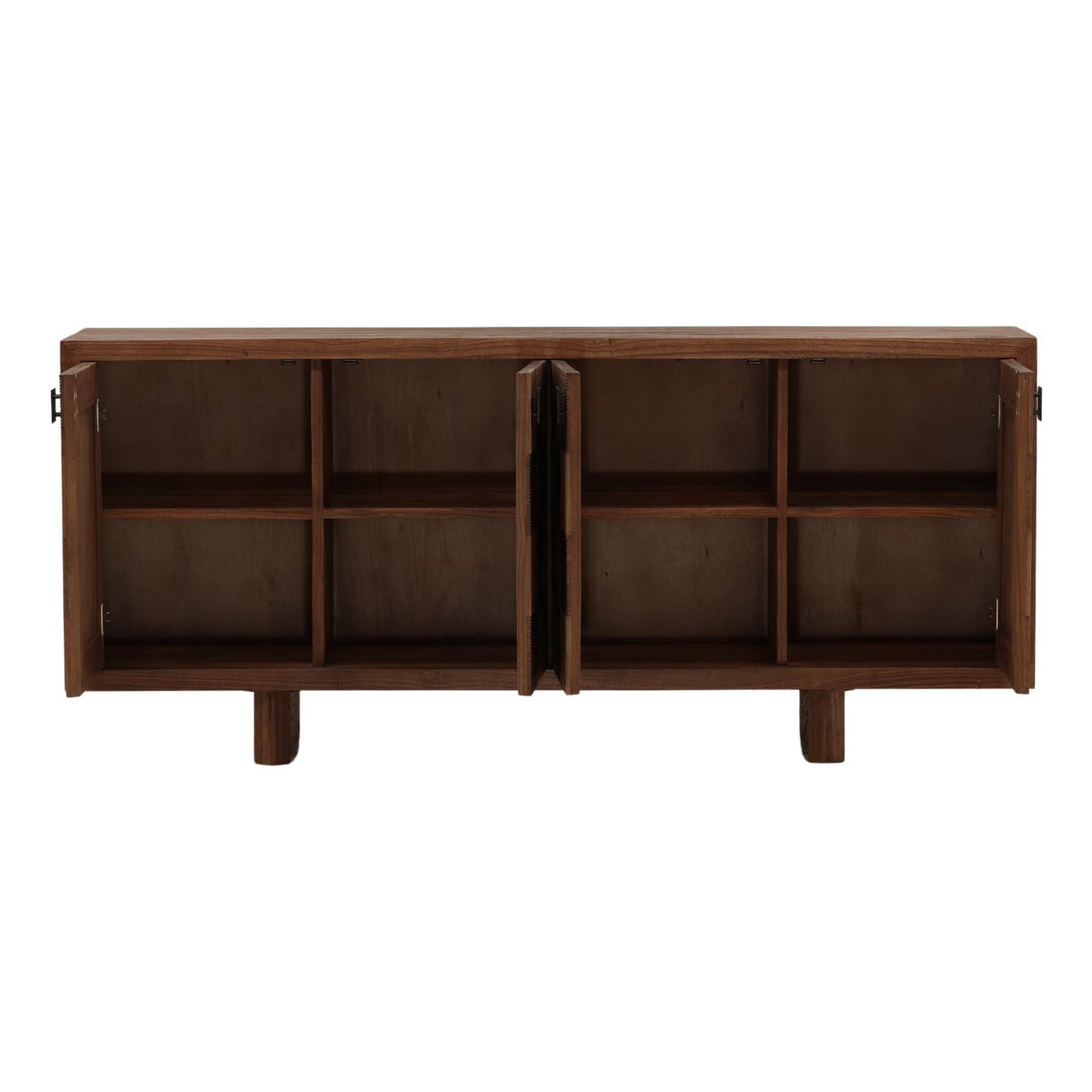 Nolan Mindi Wood Sideboard, open door view