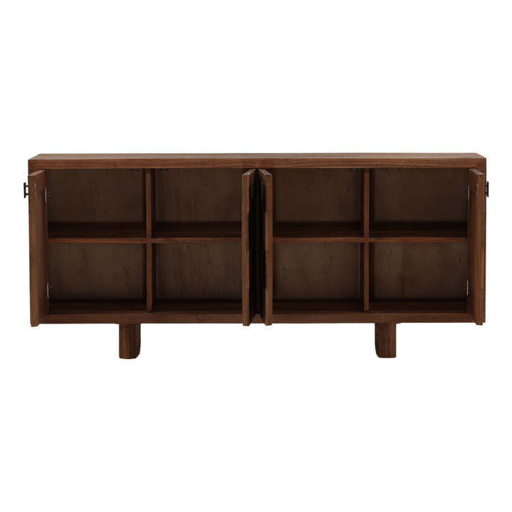 Nolan Mindi Wood Sideboard, open door view
