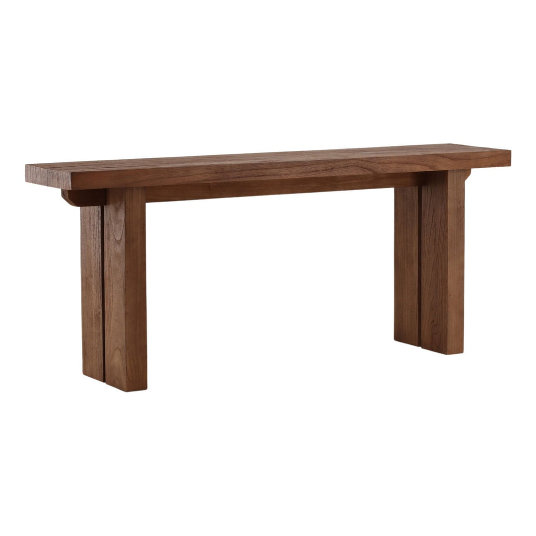 Avia Mindi Wood Console Table, three-quarter studio view
