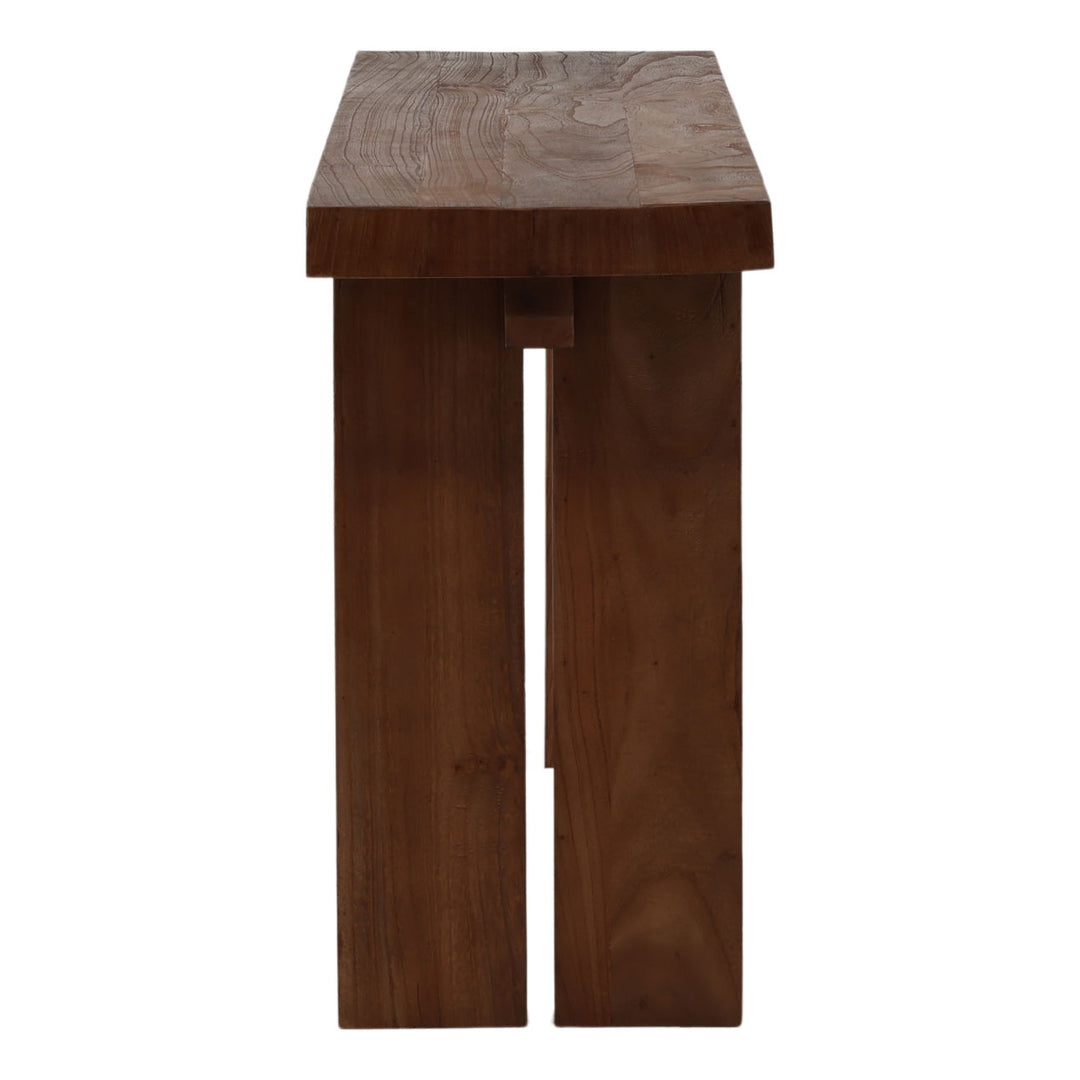 Avia Mindi Wood Console Table, profile view