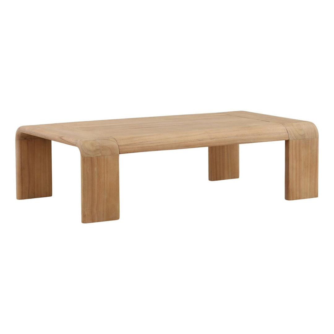 Corin Mindi Wood Coffee Table, three-quarter studio view