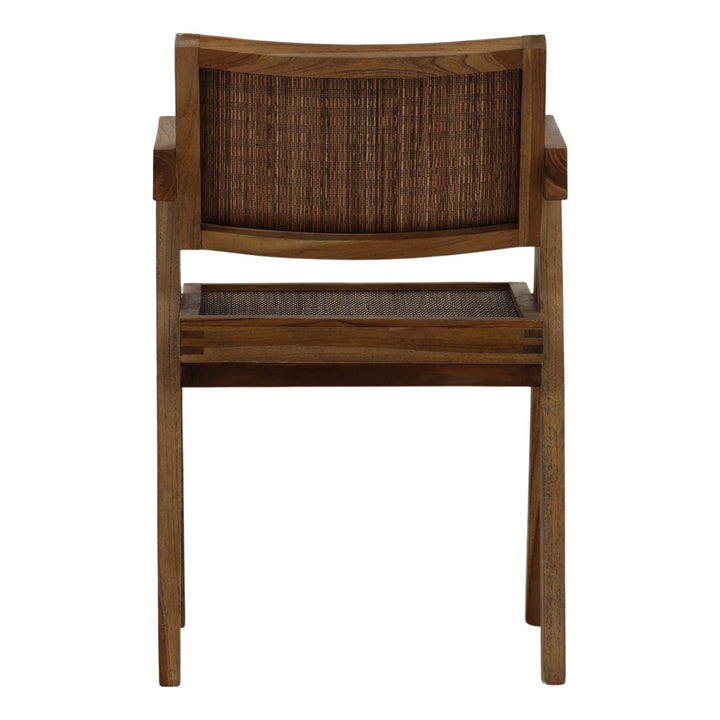 Tavira Mindi Wood and Coconut Fiber Dining Chair, back view
