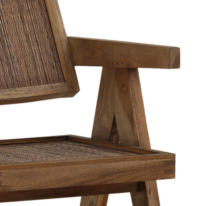 Tavira Mindi Wood and Coconut Fiber Dining Chair, detail 2 view