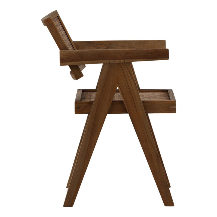 Tavira Mindi Wood and Coconut Fiber Dining Chair, profile view