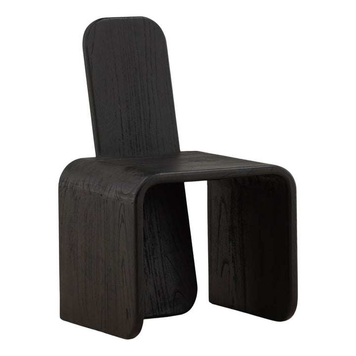 Zella Black Mindi Wood Dining Chair, three-quarter studio view