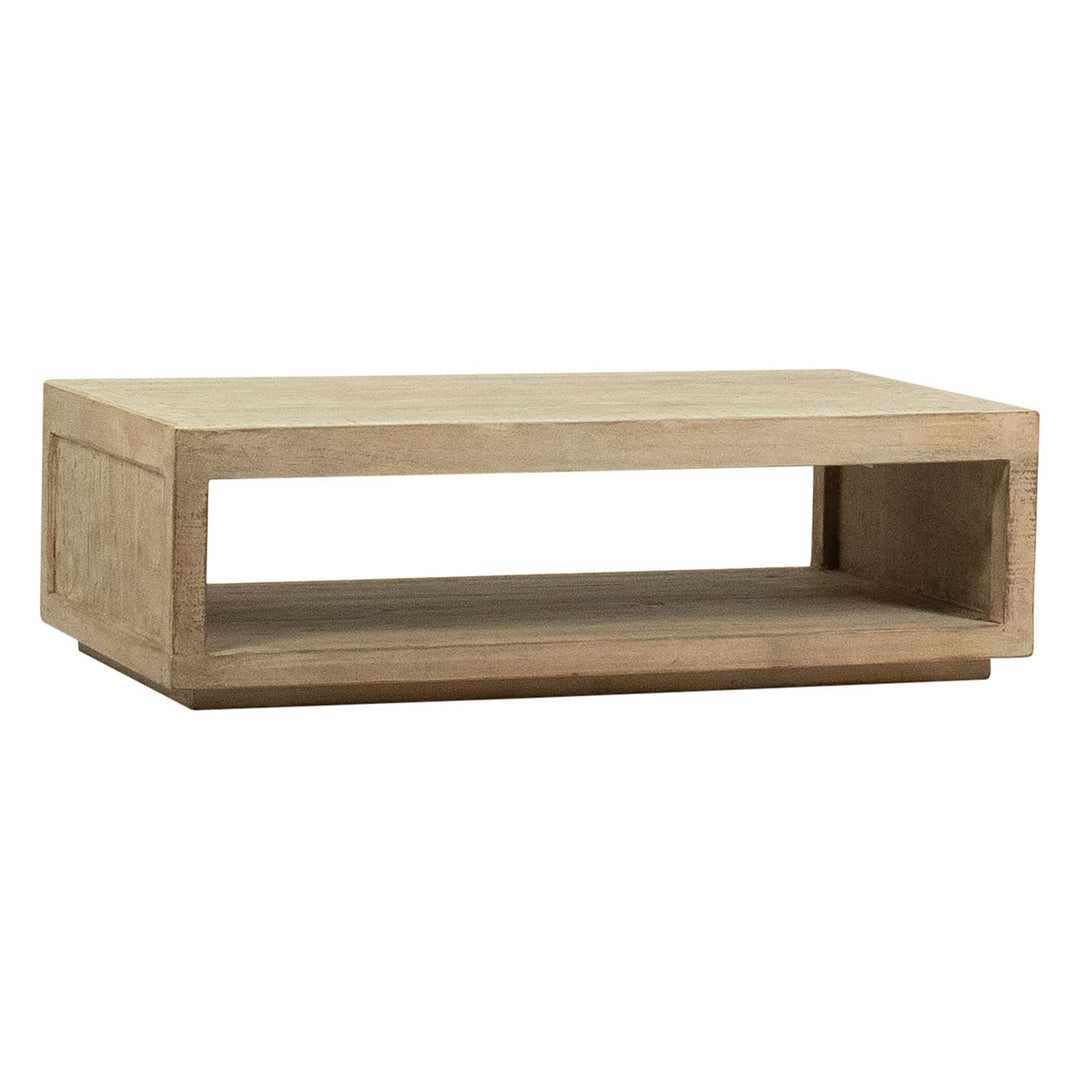 Vireo Reclaimed Pine Coffee Table, three-quarter studio view