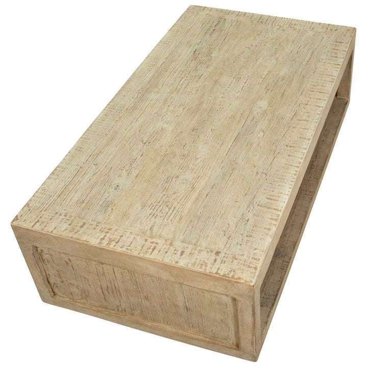 Vireo Reclaimed Pine Coffee Table, overhead view