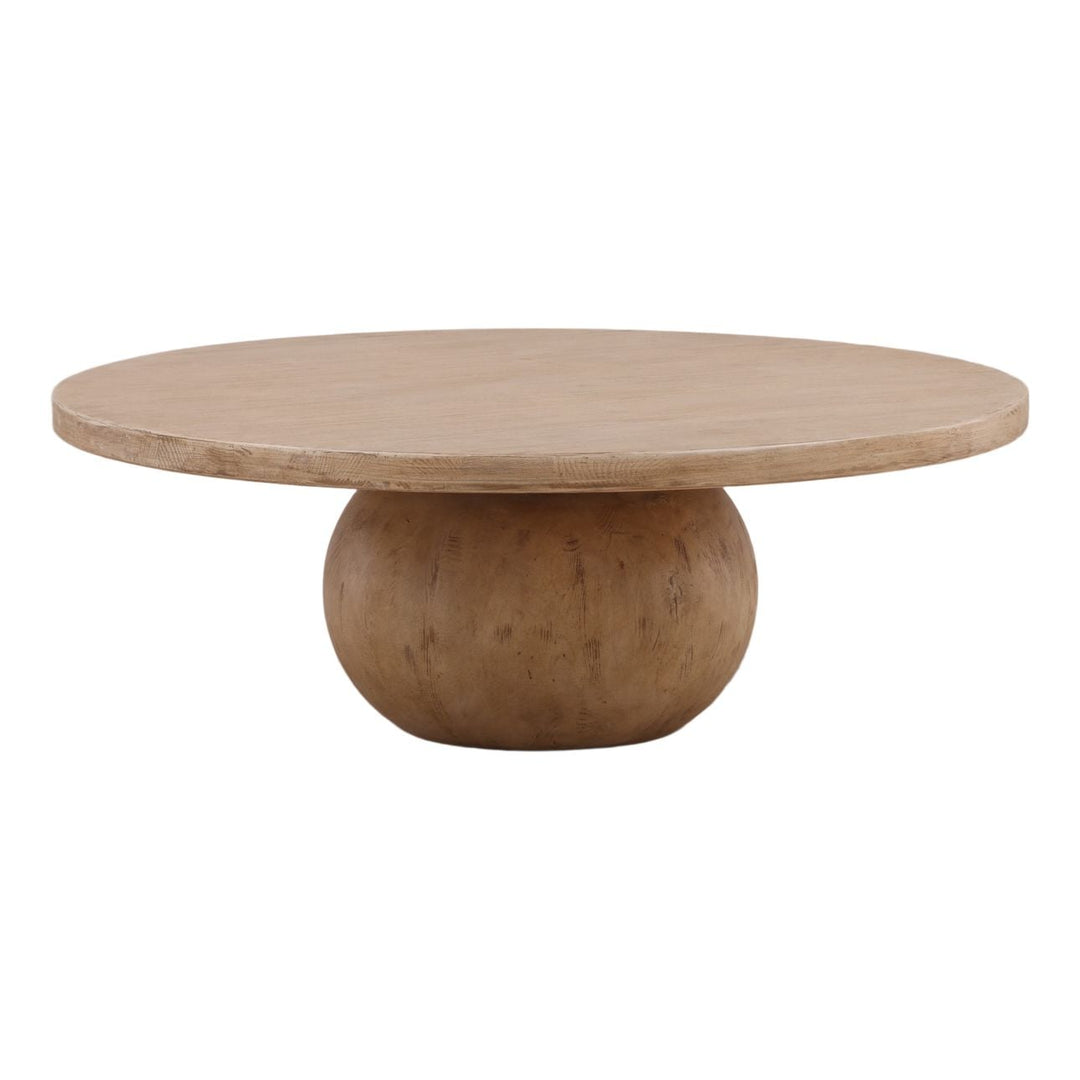 Bela Reclaimed Pine Coffee Table, Light Warm Wash, three-quarter studio view