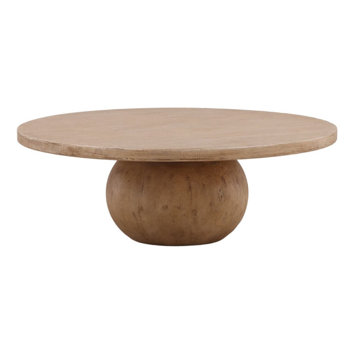Bela Reclaimed Pine Coffee Table, Light Warm Wash, three-quarter studio view