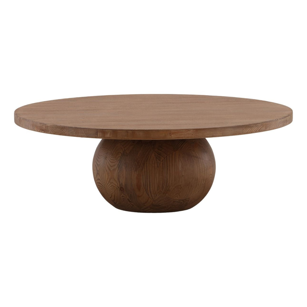 Bela Reclaimed Pine Coffee Table, Brown, three-quarter studio view
