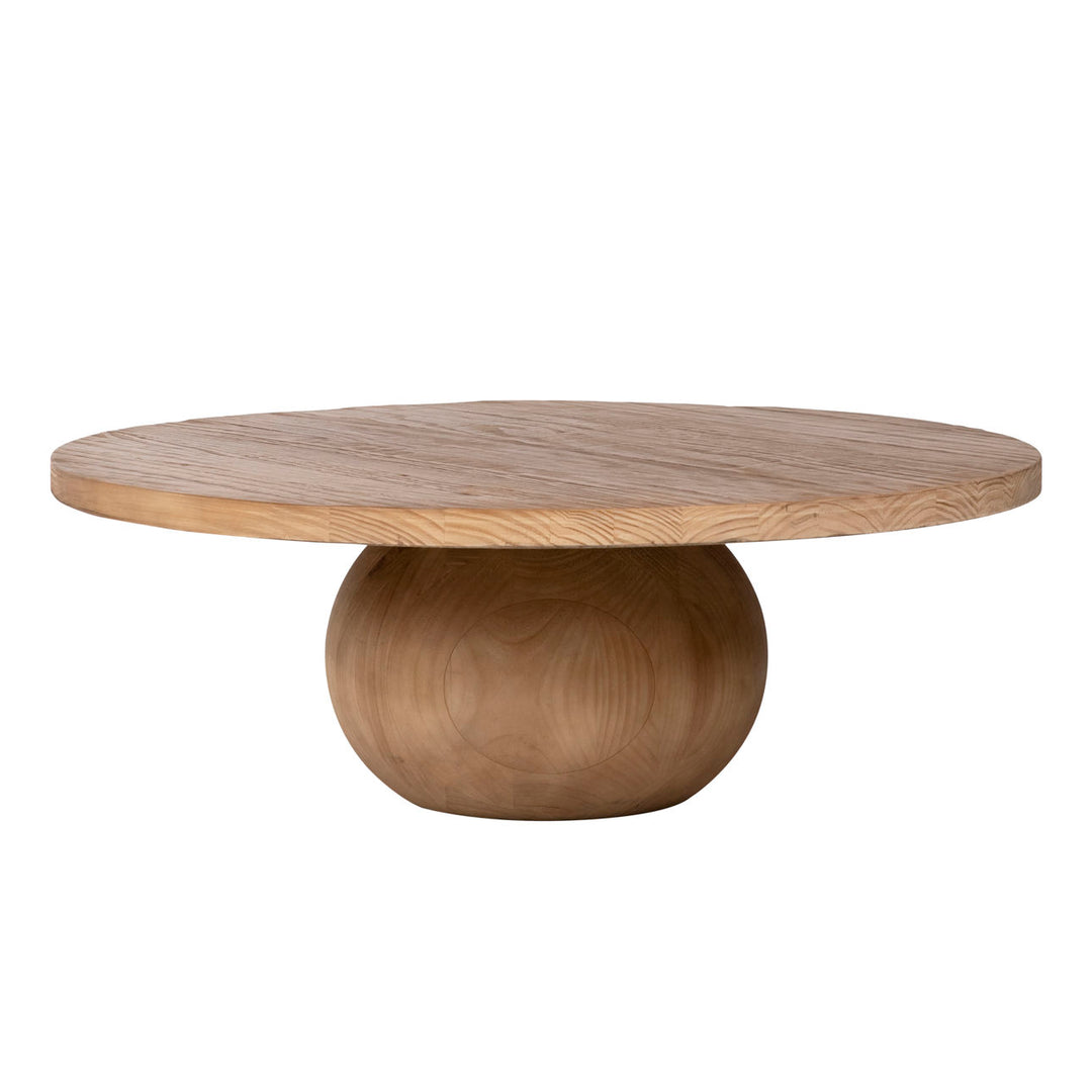 Bela Reclaimed Pine Coffee Table, Natural, three-quarter studio view