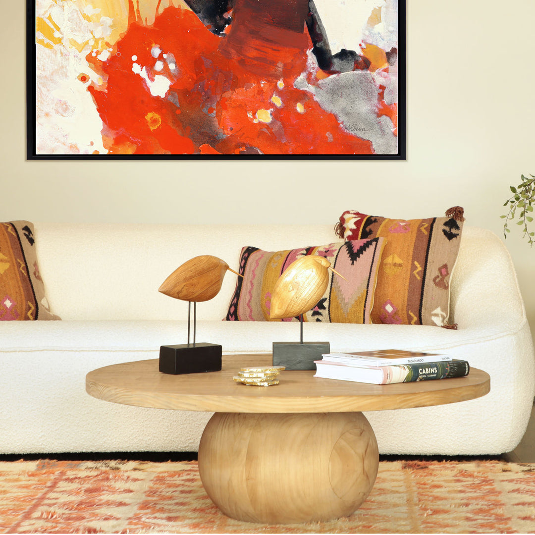 Bela Reclaimed Pine Coffee Table, Natural, lifestyle view
