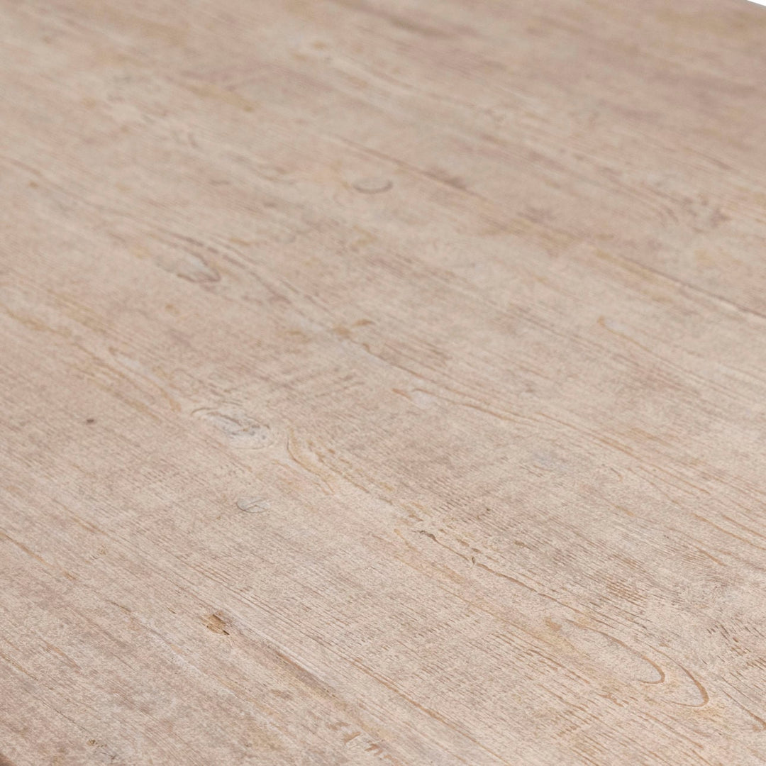 Zara Reclaimed Pine Dining Table, Light Warm Wash, detail 1 view