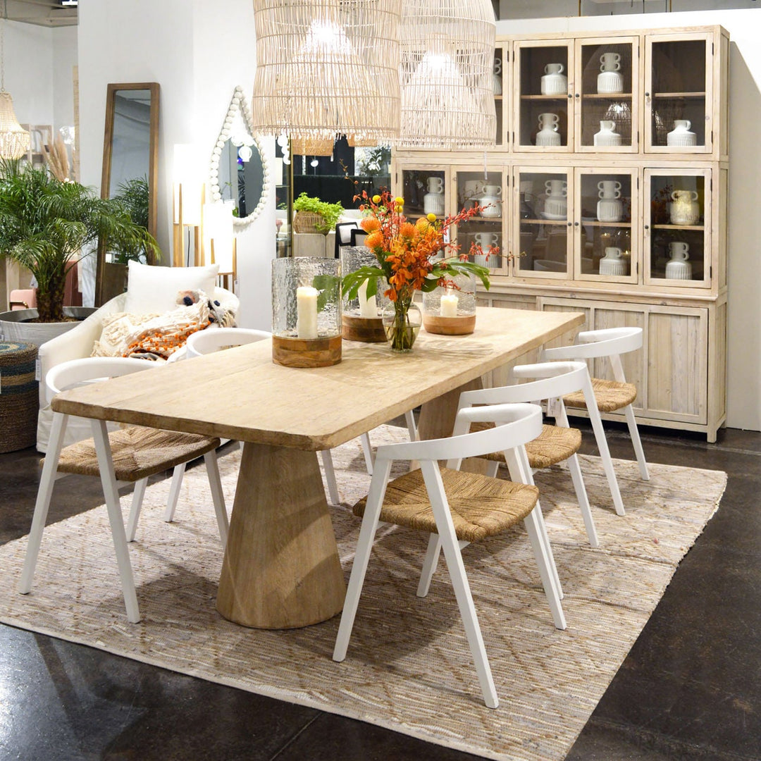 Zara Reclaimed Pine Dining Table, Light Warm Wash, lifestyle view