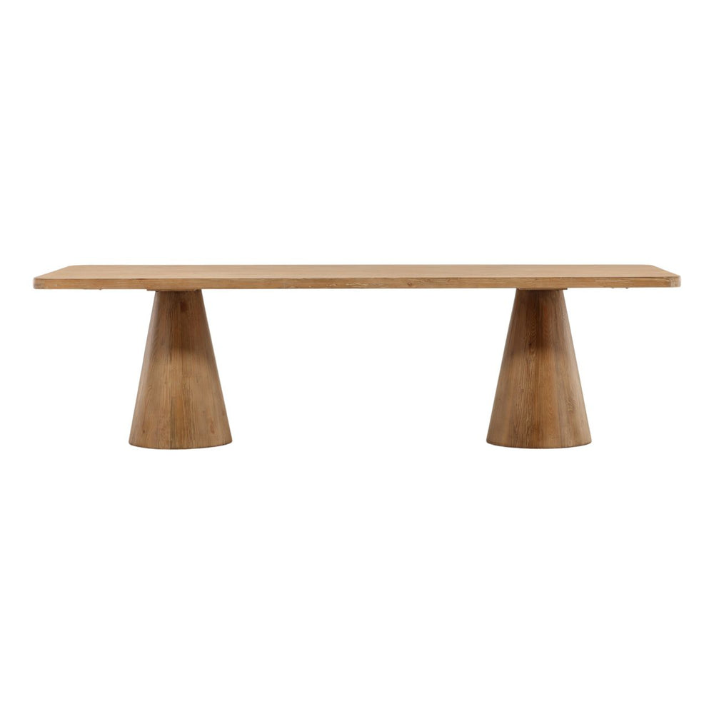 Zara Reclaimed Pine Dining Table, Brown, front view