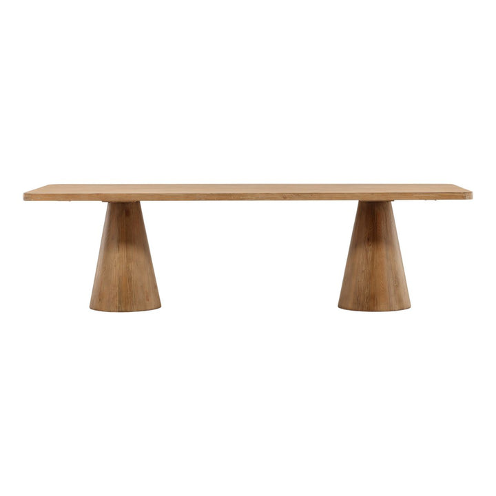 Zara Reclaimed Pine Dining Table, Brown, front view
