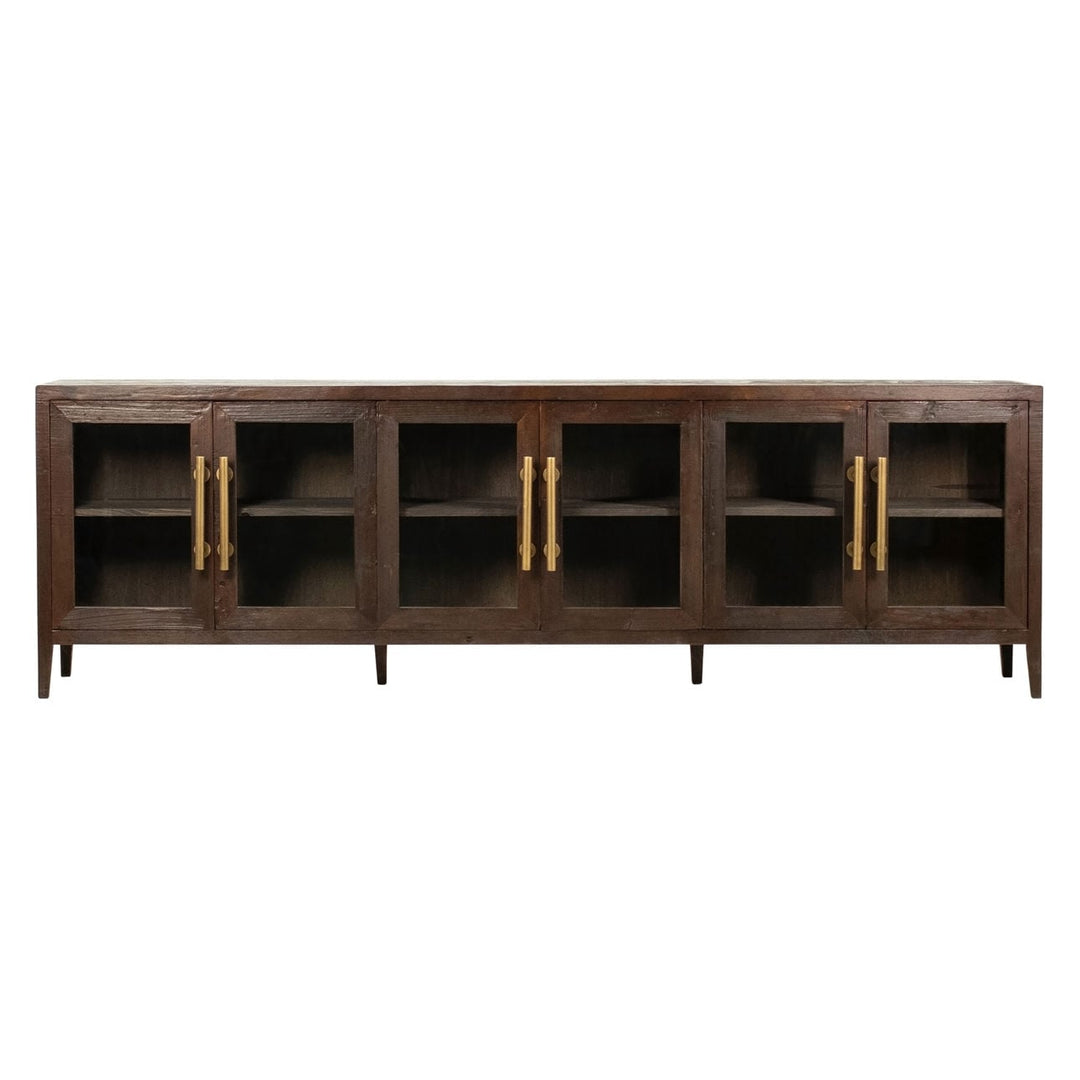 Bastian Reclaimed Pine and Glass Sideboard, front view