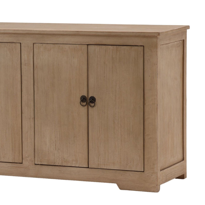 Nikos Reclaimed Pine Sideboard, Light Warm Wash · Six Door, detail 2 view