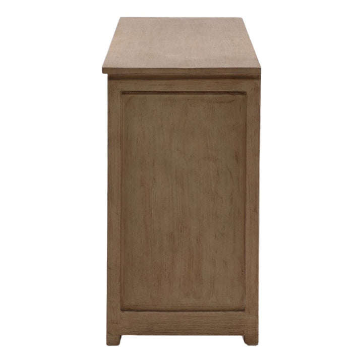 Nikos Reclaimed Pine Sideboard, Light Warm Wash · Six Door, profile view