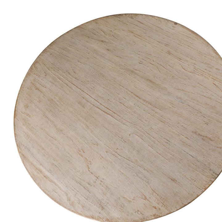 Jensen Reclaimed Pine Round Dining Table, overhead view