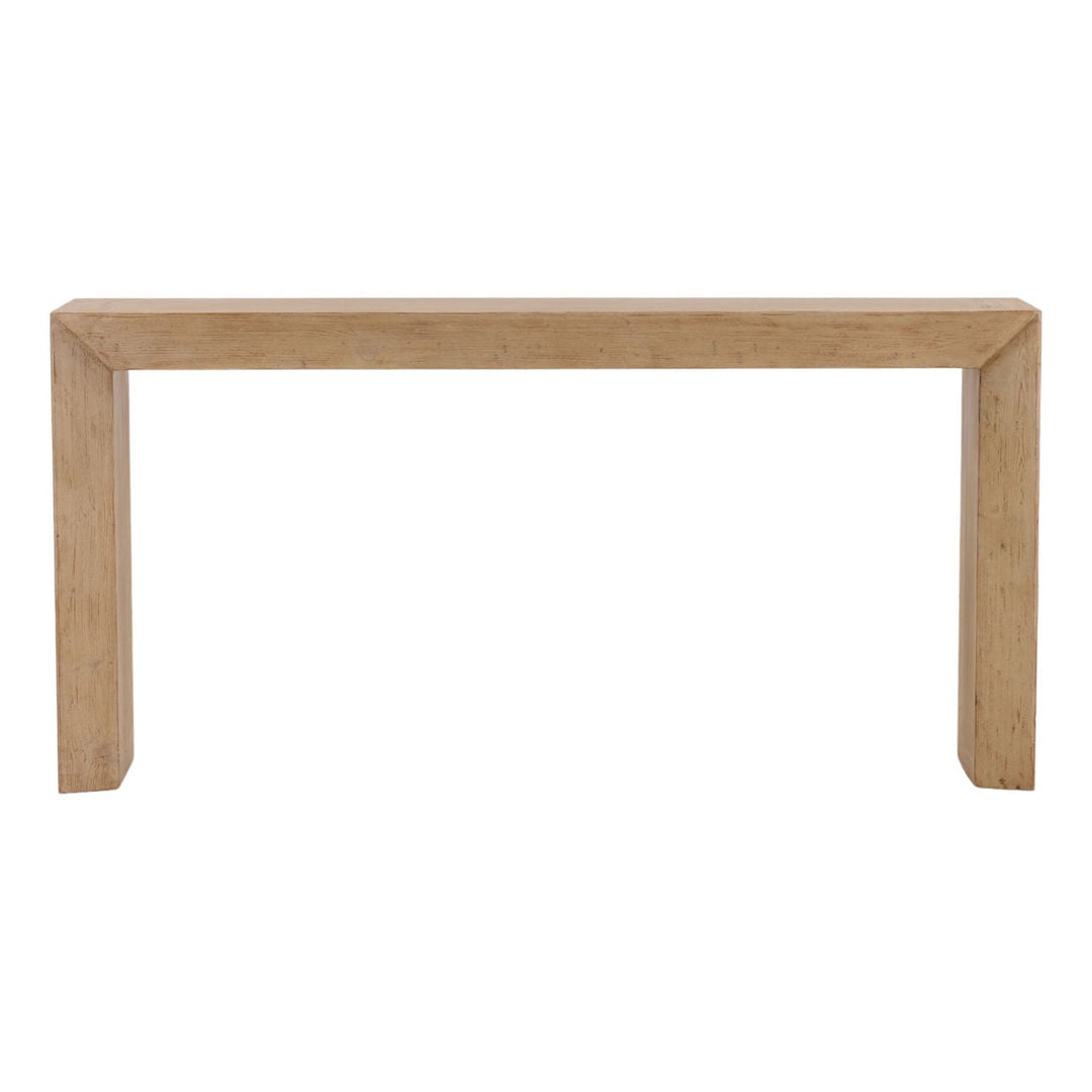 Sonia Reclaimed Pine Console Table, Light Warm Wash, front view
