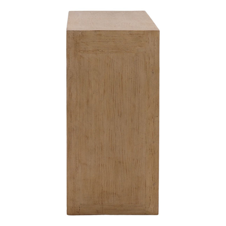 Sonia Reclaimed Pine Console Table, Light Warm Wash, profile view