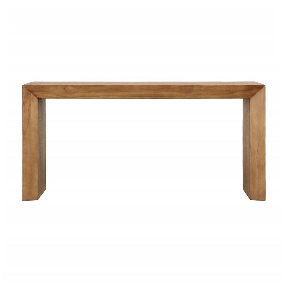 Sonia Reclaimed Pine Console Table, Natural, front view