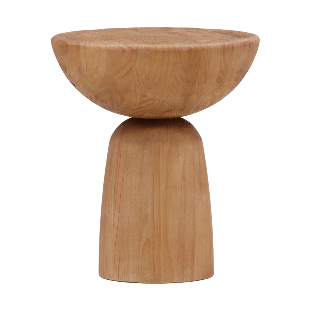 Camber Reclaimed Pine Side Table, three-quarter studio view
