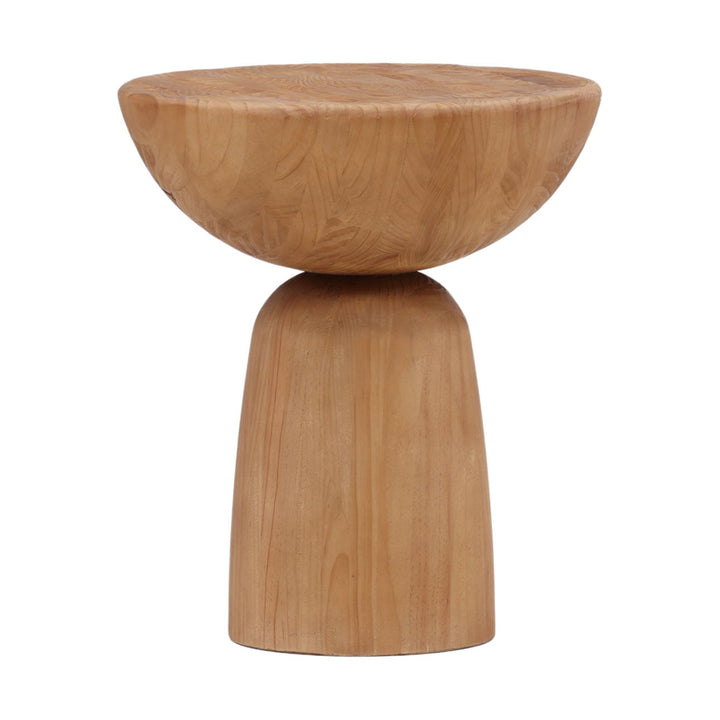 Camber Reclaimed Pine Side Table, three-quarter studio view