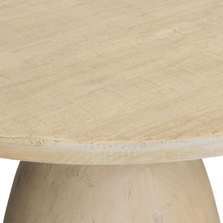 Caspian Reclaimed Pine Round Dining Table, Light Warm Wash, detail 3 view