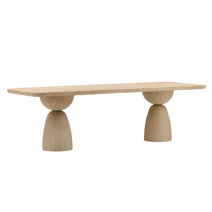 Caspian Reclaimed Pine Dining Table, three-quarter studio view