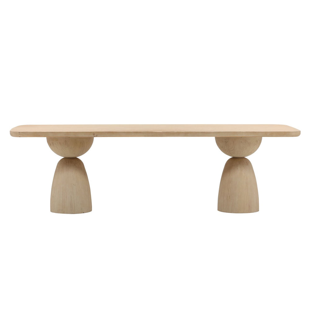Caspian Reclaimed Pine Dining Table, front view