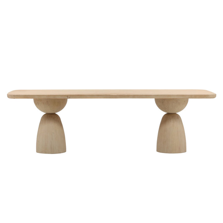 Caspian Reclaimed Pine Dining Table, front view