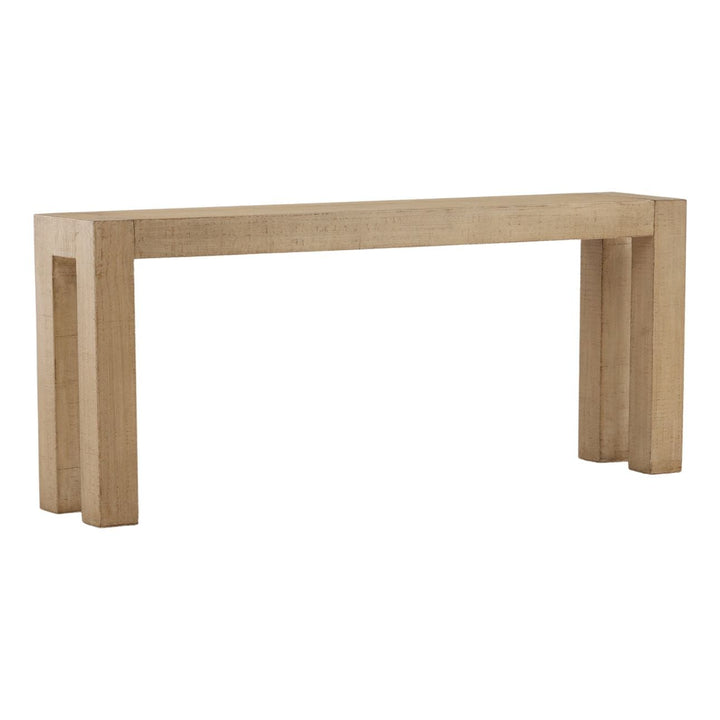 Landon Reclaimed Pine Console Table, three-quarter studio view