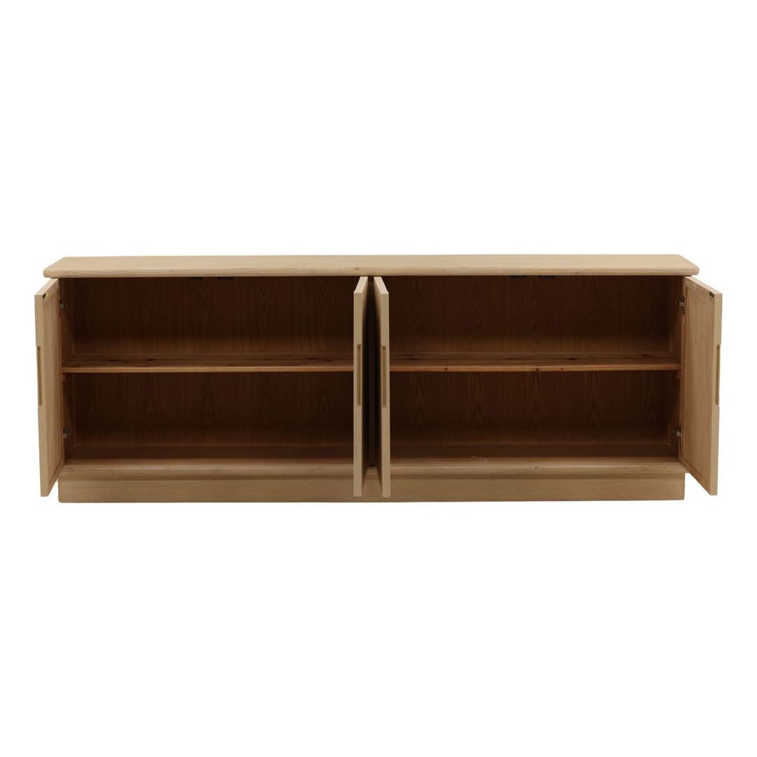 Amaya Reclaimed Pine Sideboard, open door view