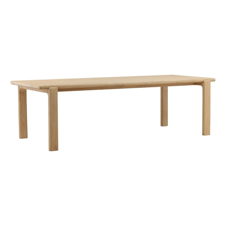 Zola Natural Reclaimed Pine Dining Table, three-quarter studio view