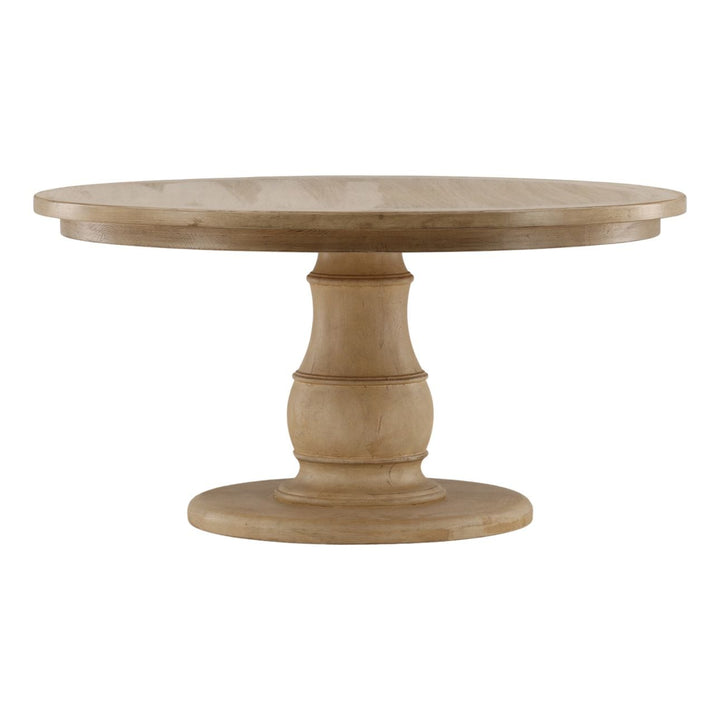Elias Reclaimed Pine Dining Table, three-quarter studio view