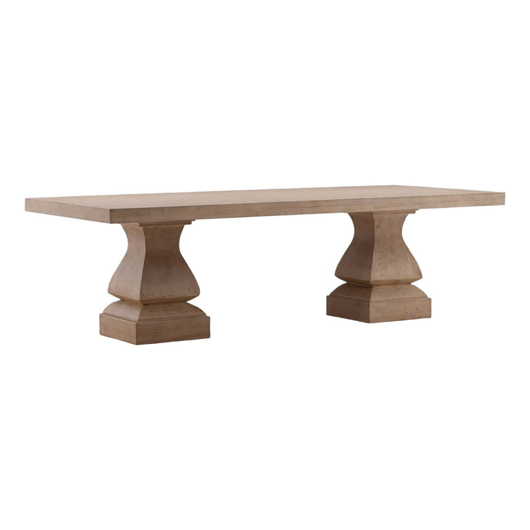 Amherst Reclaimed Pine Dining Table, three-quarter studio view
