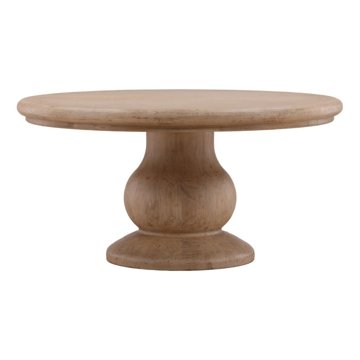Barton Reclaimed Pine Dining Table, three-quarter studio view