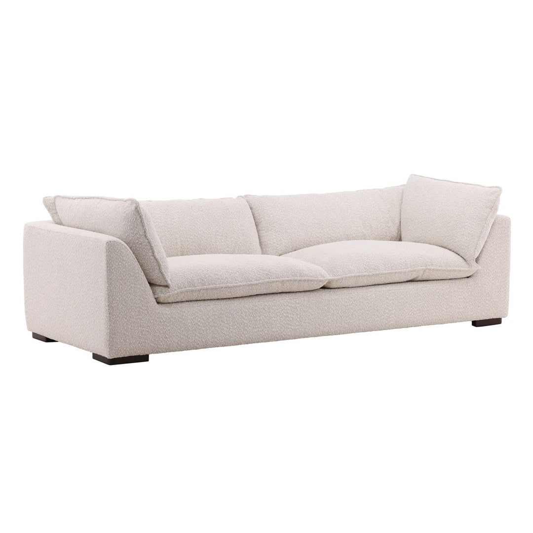Ramren Cream Chenille Ash Sofa, three-quarter studio view