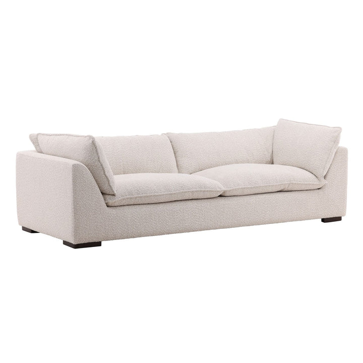 Ramren Cream Chenille Ash Sofa, three-quarter studio view