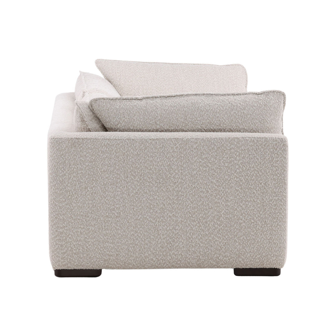 Ramren Cream Chenille Ash Sofa, profile view