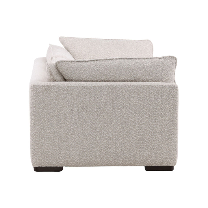 Ramren Cream Chenille Ash Sofa, profile view