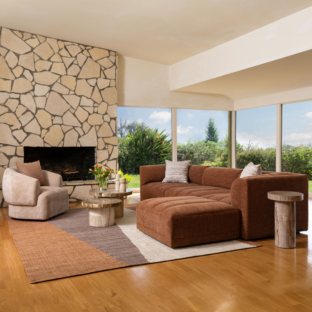 Magren Upholstered Sofa, Terracotta, lifestyle view