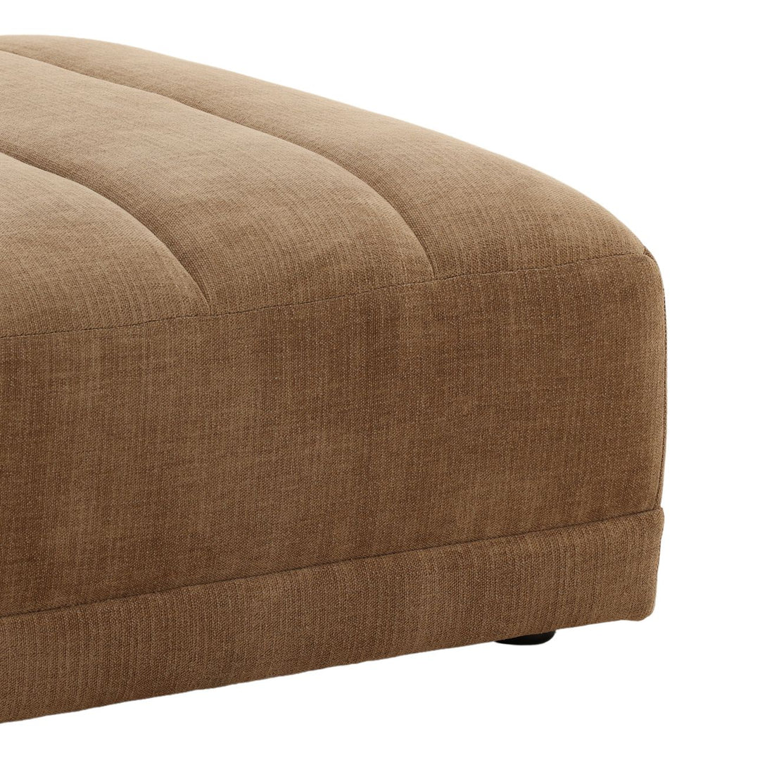 Margo Upholstered Ottoman, Brown, detail 1 view