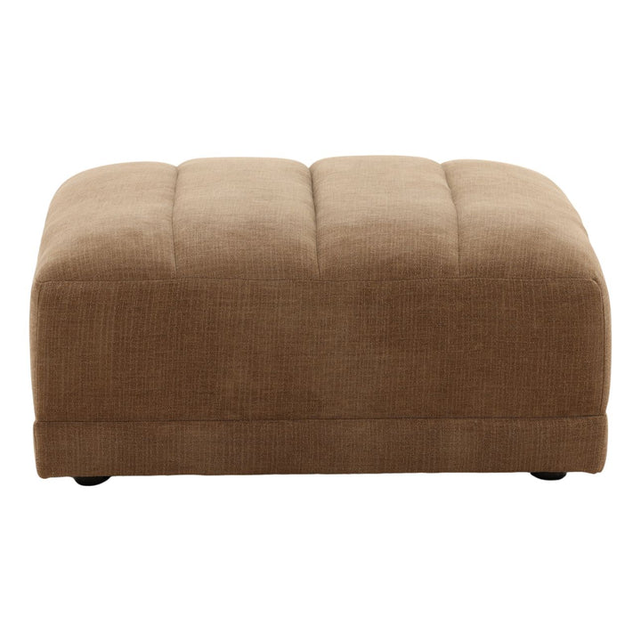 Margo Upholstered Ottoman, Brown, front view